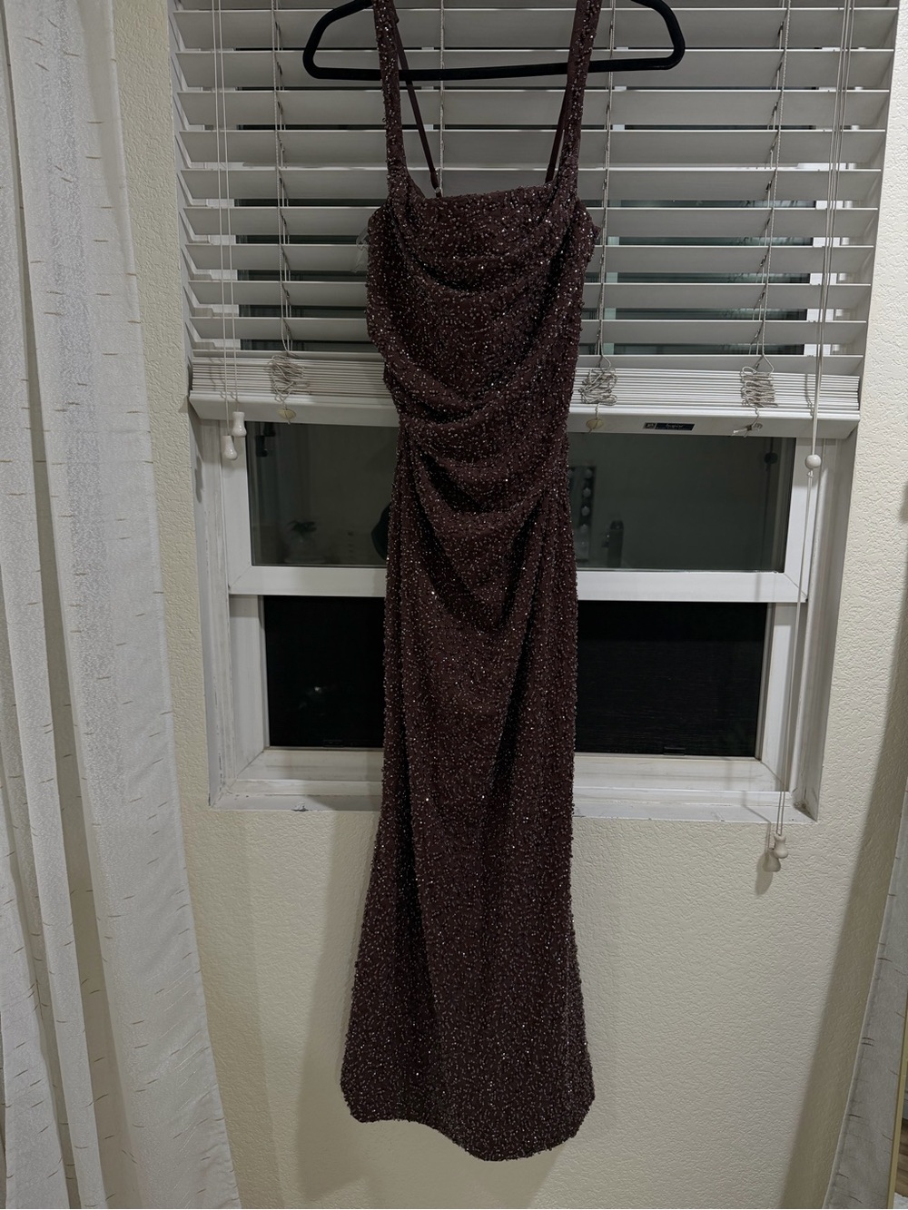 BABYBOO CALANTHE MAXI DRESS - PLUM BROWN SPARKLE